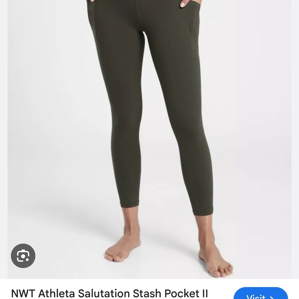 Athleta Dark Green Pocket Leggings